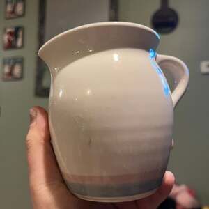 Vintage Pfaltzgraff Aura Creamer Pink & Blue Stripes